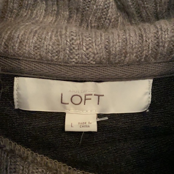 Loft Charcoal To with taupe collar. It has a side Zipper never worn. - Picture 3 of 8